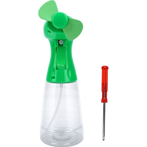 Bouteilles de ventilateur de pulvérisation, pulvérisateur à brouillard, ventilateur alimenté par batterie avec buse de presse manuelle, humidification de refroidissement portable pour une utilisation (1/5)