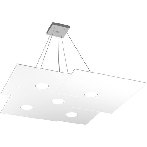 Sospensione Moderna Plate Metallo Bianco 5 Luci Gx53 (1/4)