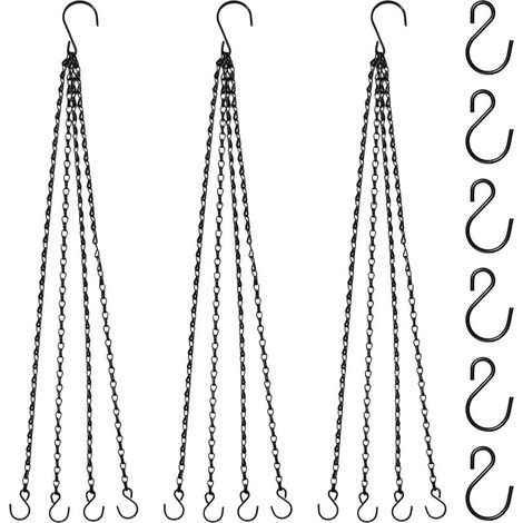 3 paniers Suspendus chaînes 27,2 Pouces 4 Leads chaînes suspendues avec Crochets S cintres pour Plantes de Remplacement pour jardinières, mangeurs d’Oiseaux, lanternes, Lampes et Ornements (1/5)