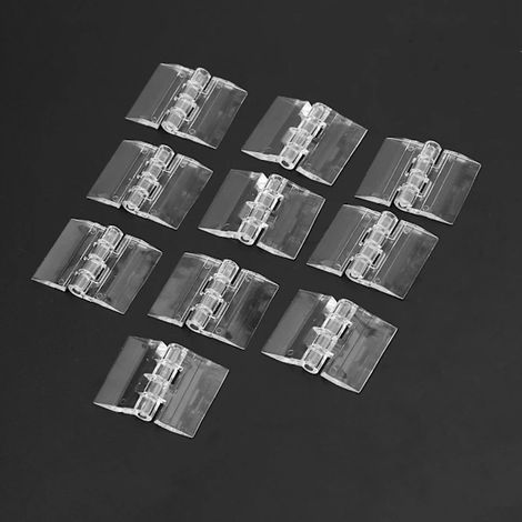 10 charnières pliantes en plastique transparent, charnières en acrylique transparent durable, ferrures pour armoires à outils, charnières pour portes de meubles
