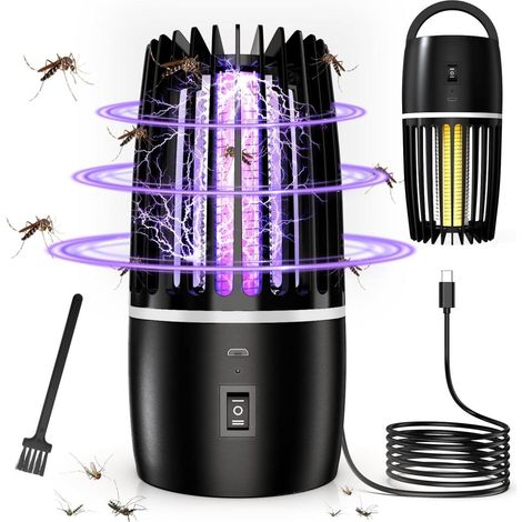 Elektrische Insektenlampe 4000mAh, USB aufladbar, UV Falle 360 Grad, Zuhause Camping Terrasse (1/5)