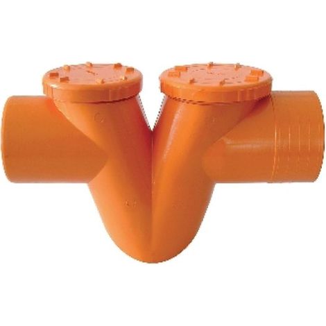 SIFONI ORIZZONTALI 2 TAPPI  IN PVC ROSSO  A  &quot V &quot Diam. 125