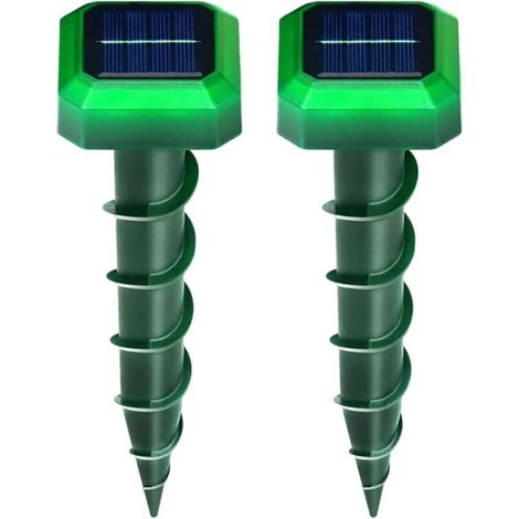Répulsifs pour Taupes à Ultrasons, 2 pièces Répulsif Solaire Anti Taupes, Repousse Les Taupes Silencieuses, pour Pelouse, Jardin, Rond