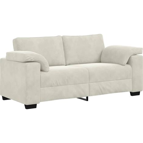 vidaXL Divano Divanetto Crema 140 cm in Velluto (1/5)