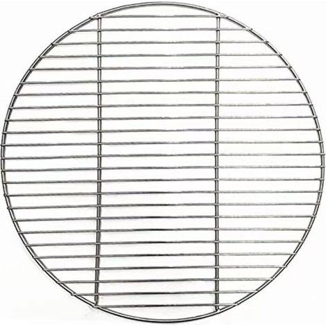 Grille ronde en acier inoxydable pour barbecue et camping, 28 cm, maille soudée durable. (1/5)