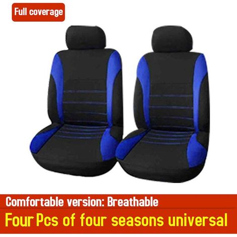 Lot de 4 housses de siège de voiture universelles, coton, 240 g, adaptées à la plupart des véhicules, quatre saisons, appuie-tête complet (1/5)