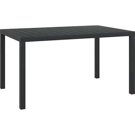 Table d'extérieur Table de salon de jardin - Noir 150 x 90 x 74 cm Aluminium et WPC BV566860 - BonneVie (1/4)