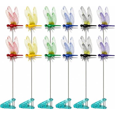 12 Libellules Répulsives 3D, Piquets de Jardin Anti-Mouches et Insectes (1/5)