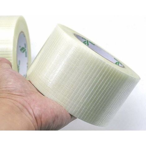 Ruban adhésif filament - 2 pièces, transparent bidirectionnel, 50m×50mm, renforcé fibres - ruban Étiquette (1/5)