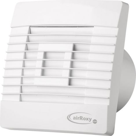 Ventilador de pared de 100 mm y 15 W con obturador por gravedad y temporizador. Modelo pRestige 100ZG TS 01-027. Certificado TUV.