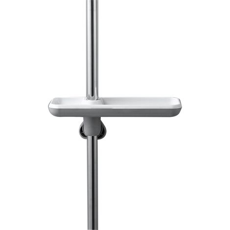 [Estante de ducha] Cesta de ducha giratoria con estante extraíble y altura regulable para tuberías de ducha (1,6–2,7 cm) fabricada en ABS – Negro o gris (1/5)