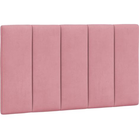 Coussin de tête de lit rose 90cm velours (1/5)