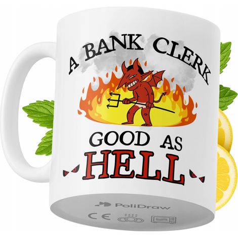 Lustige Kaffeetasse mit witzigem Textdesign für Bankangestellte – ideal für Geburtstage, Namenstage und Feiertage. Hochwertige Tasse für besondere Anlässe im Büro oder Homeoffice. Farbe: Weiß, 330 ml.