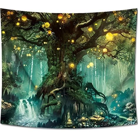 Tenture murale 3D multicolore forêt réaliste 80'' x 60'' (1/4)