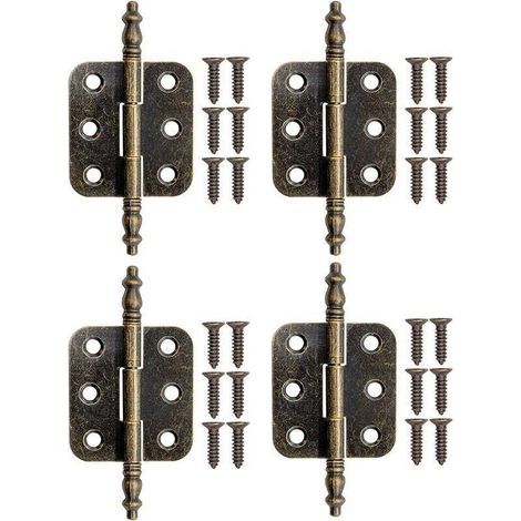 Cerniere pieghevoli in bronzo, cerniere in ferro per cassetti e scatole, 70 x 35 mm, con viti (1/4)