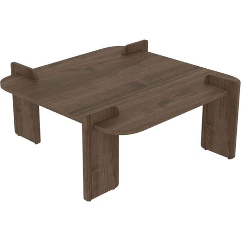 Table basse en bois 90x90cm - Bois foncé - Soleni (1/5)