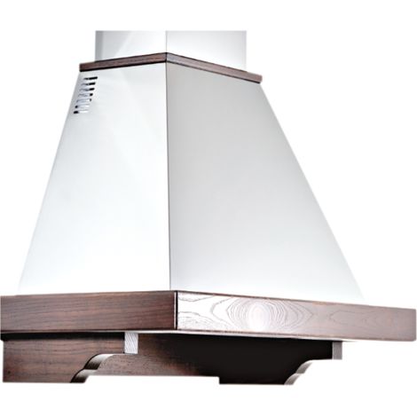 Cappa aspirante FEELING in acciaio inox bianco e cornice in legno cm 90 (1/2)