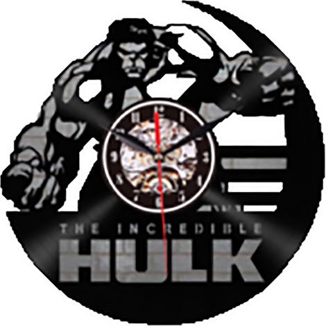 Horloge Murale Déco Hero Vinyle Silencieuse 31cm Design Moderne Élégant pour Salon Bureau Bar (1/2)