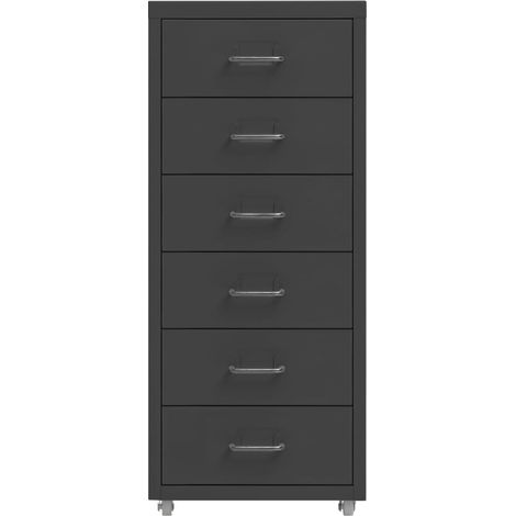 vidaXL Mobiler Aktenschrank Anthrazit 28x41x69 cm Metall