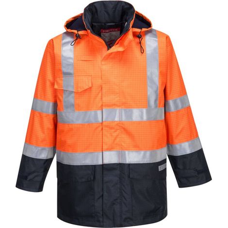 Parka Hv Bizflame Rain Multi-risques Couleur : Orange/marine Taille Xl - Portwest (1/3)