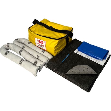 Kit de déversement contient Sac de transport, Sacs de mise au rebut, Pads, chaussettes 35 L pour Entretien ( Prix pour 1 Kit )