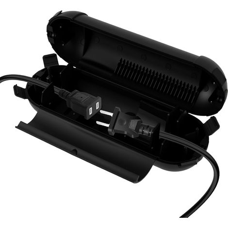 Boîte de Rangement Étanche pour Câbles de Jardin, Protection Contre les Intempéries, Boîte de Protection pour Rallonges Électriques, Boîte Électrique Étanche, Boîtier Protéger les Rallonges, Noire (1/5)