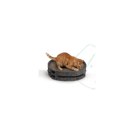 Cuccia tiragraffi per gatti, tiragraffi ovale in cartone per gatti da interno, tappetino tiragraffi ergonomico curvo ad alta densità con pallina giocattolo con campanellino per dormire, graffiare e st