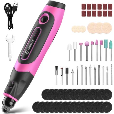 Outil Rotatif Multifonction: 3.6 V Rose Mini Ponceuse pour les petits projets de bricolage,Meuleuse électrique avec 70 accessoires pour sculpter,couper,poncer,meuler,polir,graver (1/5)