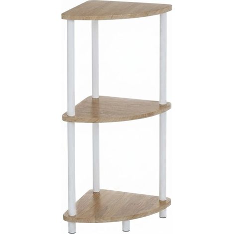 Scaffale Angoliera Triangolare Bagno Angolare Mobiletto 3 o 4 Ripiani 3 Bianco