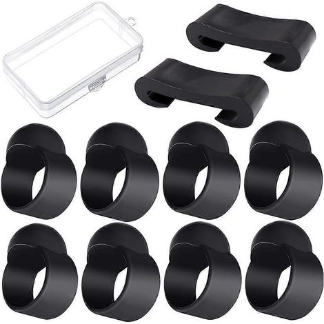 Kit de 10 accessoires pour tambour à languette Boxo Tools : médiators, anneaux pour les doigts et autres accessoires.-5x2cm-Black (1/4)