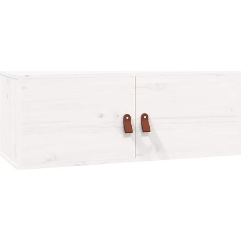 vidaXL Wall Cabinet White 80x30x30 cm Solid Wood Pine