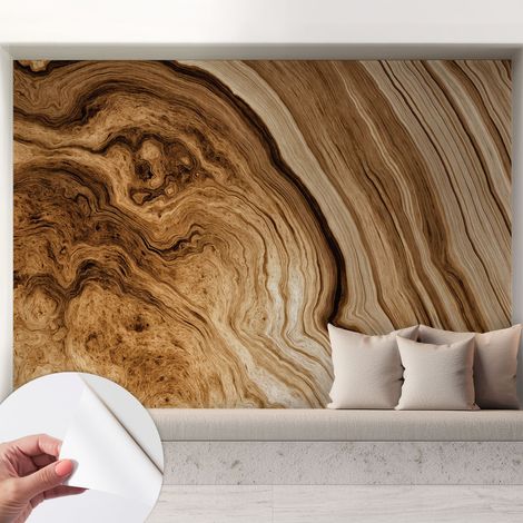 Tapete Selbstklebend - abwaschbar - Tapete mit Motiv - trendige Wanddeko - elegant Fototapete Holzmaserung 208x146 cm (1/5)