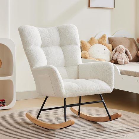 IDEALHOUSE Fauteuil À Bascule D’allaitement Beige (1/5)