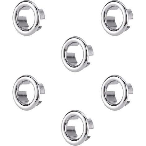 Silberne Überlaufringe, 3 cm Außendurchmesser, 6er-Set Überlaufabdeckungen für Badezimmer- und Küchenspülen (1/5)