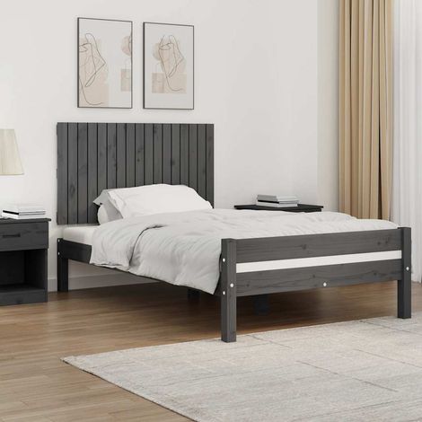 Tête de lit murale Armoire de tête de lit Gris 108x3x60 cm Bois massif de pin 69904 (1/5)