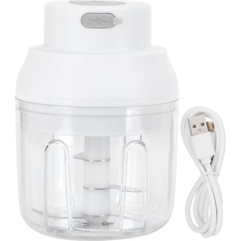 Hachoir Électrique - 250 ml - Lame En Acier Inoxydable Alimentaire - Pour Ail Oignons Légumes - Rechargeable USB - 1 Pièce (1/5)