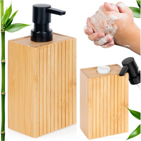 Dispenser di sapone liquido in bambù per bagno e cucina (1/5)
