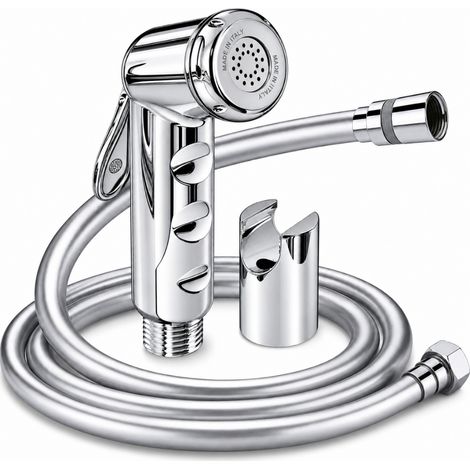 Schläfer 811510  Doccetta per Bidet Universale, Doccino Bidet e Shut off in Abs e Doccetta Igienica per Idroscopino con Flessibile 120 cm e staffa a parete. Modello Sara. Cromo