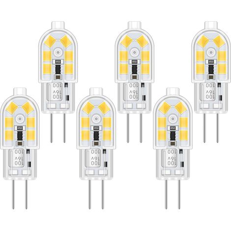 XEPHO Ampoule LED G4 2W 12V AC/DC 6000K blanc froid, 200lm, équivalent 10-20W halogène, non dimmable, pour lustre, camping-car, hotte aspirante, lot de 6 (1/5)