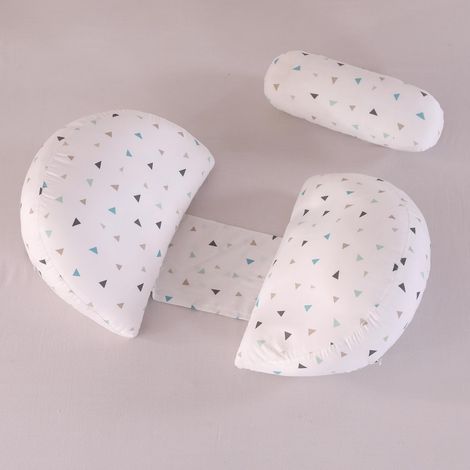 Coussin de Grossesse pour Dormir, Coussin d'Allaitement, Coton Oreiller de Grossesse de Soutien du Corps pour Maintenir Votre Dos, Coussin de maternité avec Housse Amovible(Triangle Blanc) (1/5)