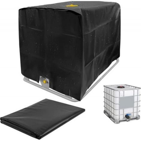 Bache pour Cuve 1000L IBC - Bache Cuve 1000L Anti-UV Anti-Poussière Anti-Pluie Tissu Oxford Bache (Noir 120 x 100 x 116 cm) (1/5)