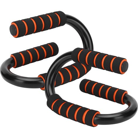 1 paire/ensemble de barres de pompes de type S pour musculation et fitness, avec poignées rembourrées en mousse (1/5)