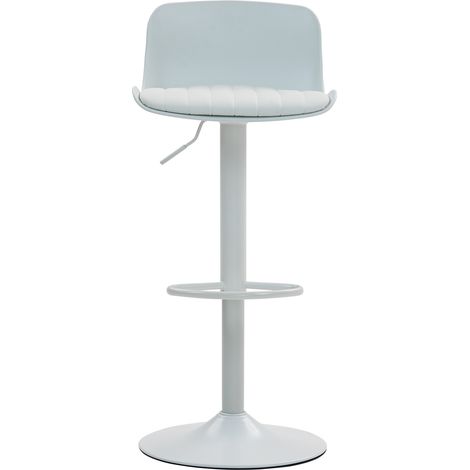 Lot de 2 tabourets de bar pivotants réglables 360° avec dossier ergonomique, hauteur ajustable et pied métal, pour cuisine ou comptoir, blanc CHICFURN (1/5)