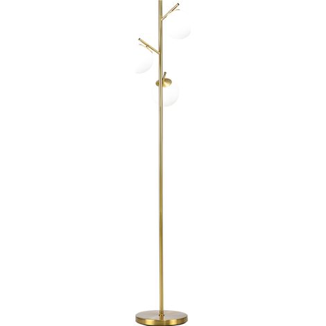 Lampada da terra in metallo dorato con 3 paralumi in vetro E27 40 W, 169 cm (1/5)
