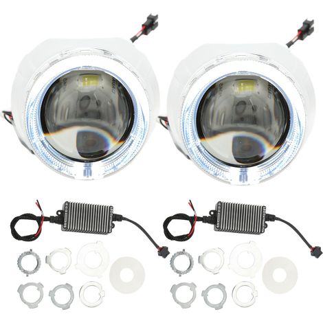2,5-Zoll-LED-Doppellinsenscheinwerfer, 12 V, 6000 K weißes Licht, 3900 lm, universell für Fahrzeuge mit H1-, H4-, H7-, HB3-, HB4- und D1-Beleuchtung (1/3)