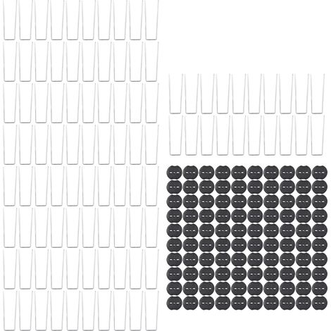 Packung mit 100 feuerverzinkten U-förmigen Stahlpfählen mit Schutzscheibe für Unkrautvlies. (1/5)