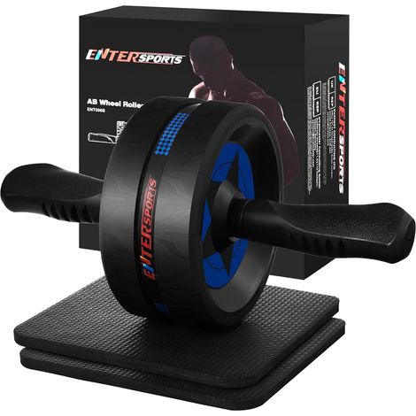 Roue abdominale 6 en 1 avec bande de fitness, pompes, tapis pour genoux, appareils de fitness pour abdominaux - Idéal pour les hommes et les femmes à la maison (1/5)