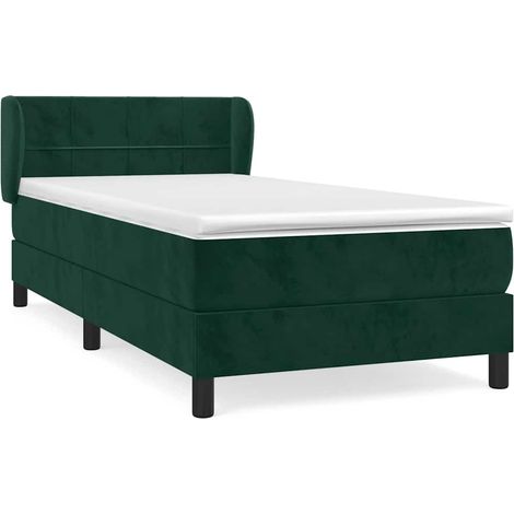 Maison Exclusive - Cama box spring con colchón terciopelo verde o (1/5)