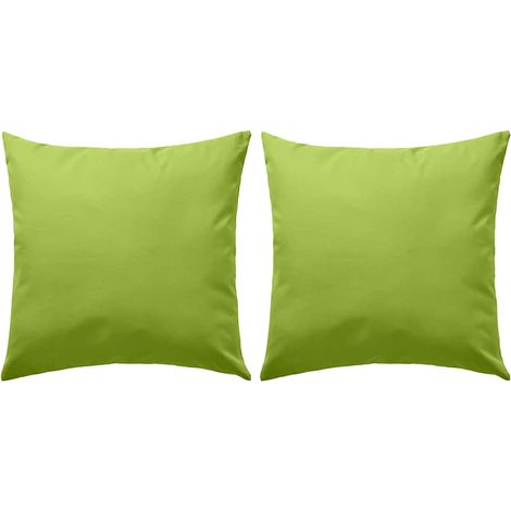 Coussins de jardin, lot de 2, 45 x 45 cm, vert pomme