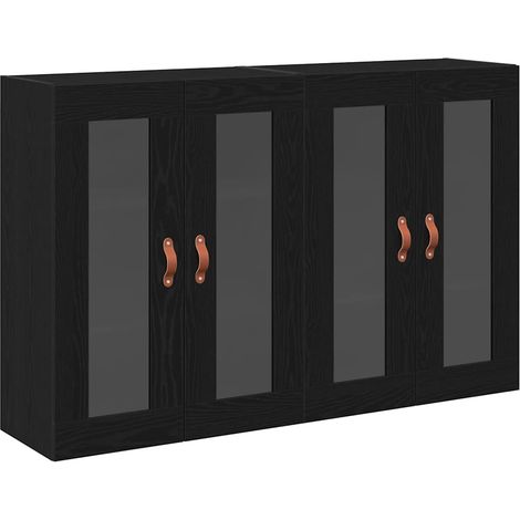 Maison Exclusive - Armadi da Parete 2 pcs Rovere Nero 69,5 x 34 x 90 cm